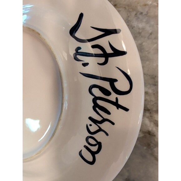 VINTAGE SARAH PETERSON RAINBOW TROUT SERVING PLATE 9” SIGNED CARLISLE HARTSTONE - Picture 3 of 6